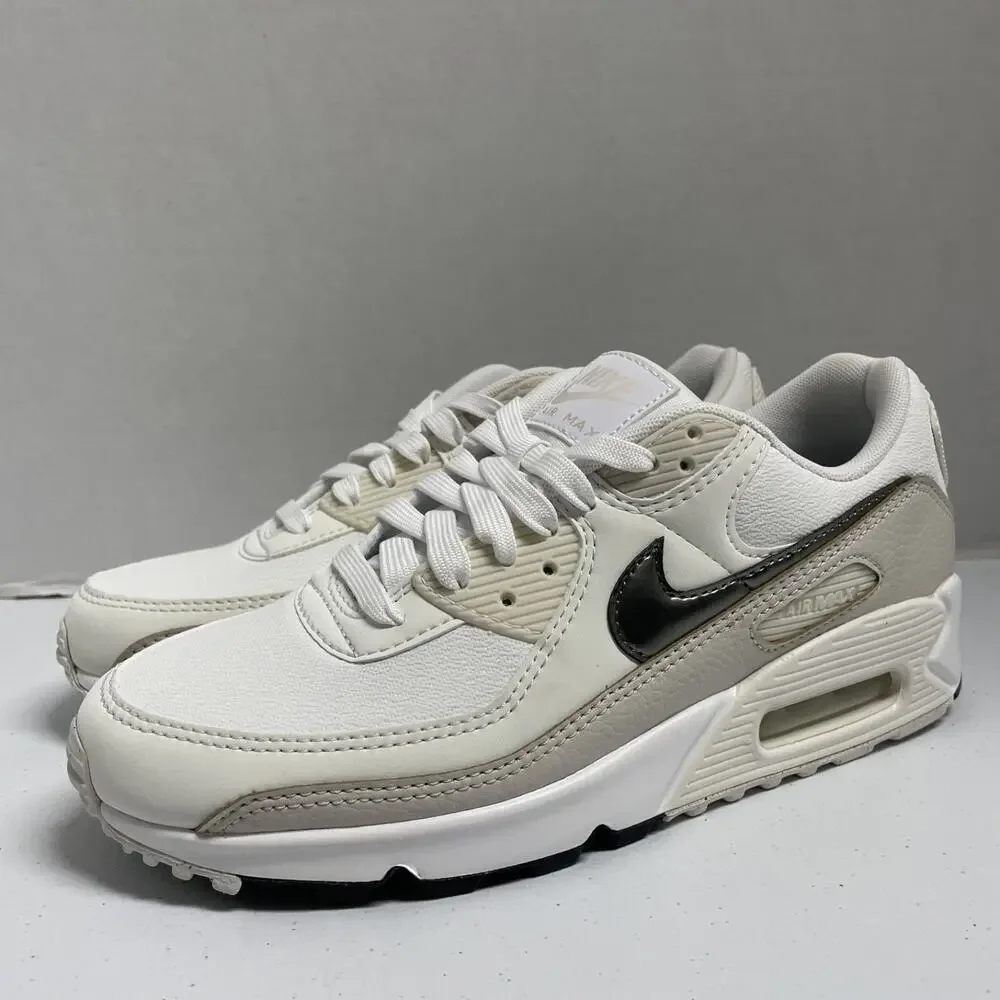 Nike Air Max 90 White Flat Pewter HM8128 101 Size 8 Women White Grey Leather